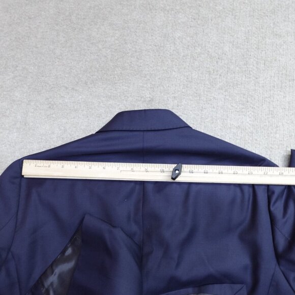 Pini Parma Suit 41R Pants 34 x 32 Blue Solid Wool Unstructured - Picture 16 of 16